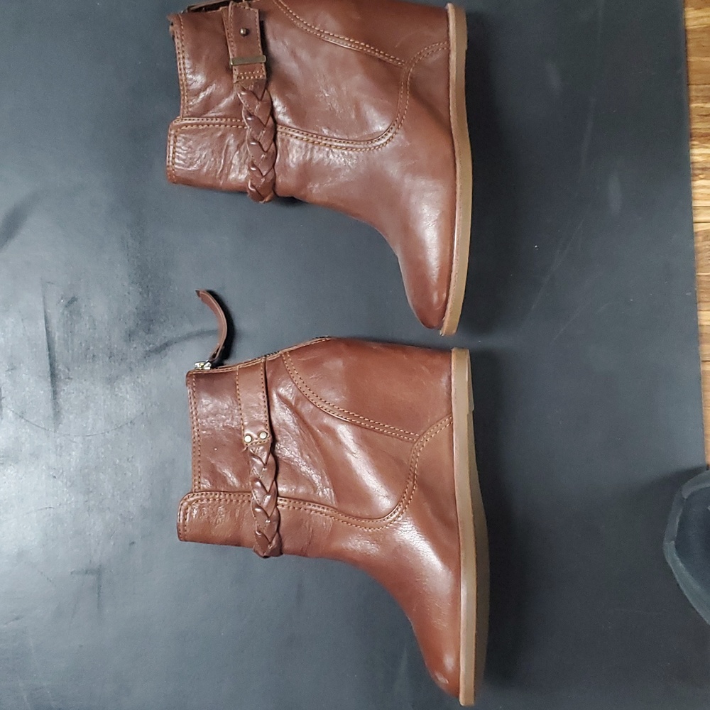 Johnston & Murphy braided wedge booties